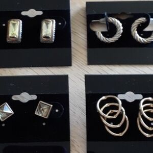 Gold & Silver Pierced Earrings Bundle H126